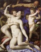 Agnolo Bronzino an allegory with venus and cupid oil painting reproduction